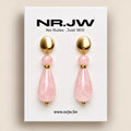 Oorbellen Stainless Steel Rozenkwarts