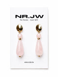 Oorbellen Stainless Steel Rozenkwarts