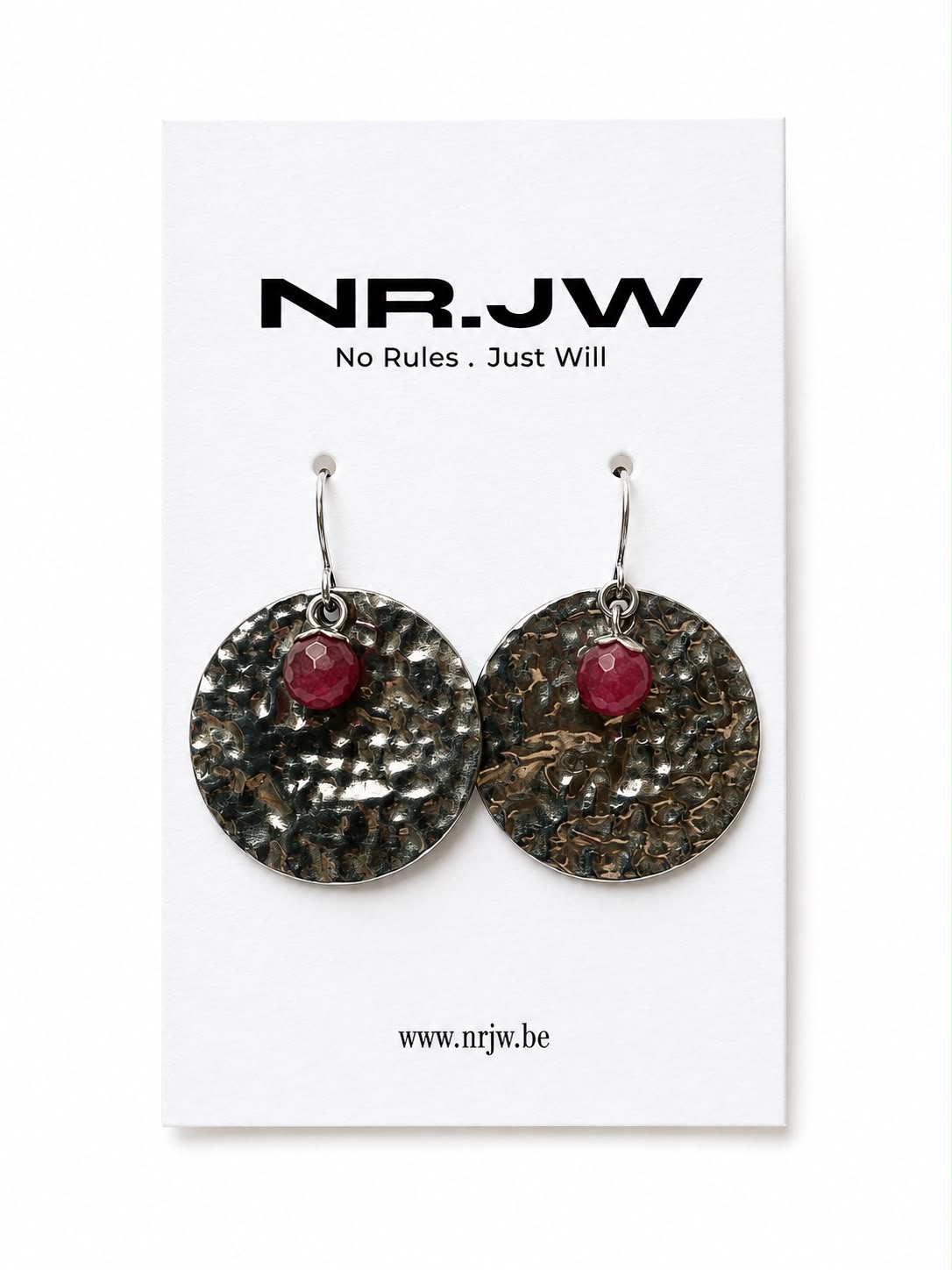 Oorbellen Stainless Steel Silver Plate met roze opaal