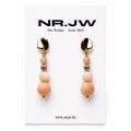 Oorbellen Stainless Steel Silver Peach Opaal