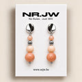 Oorbellen Stainless Steel Silver Peach Opaal